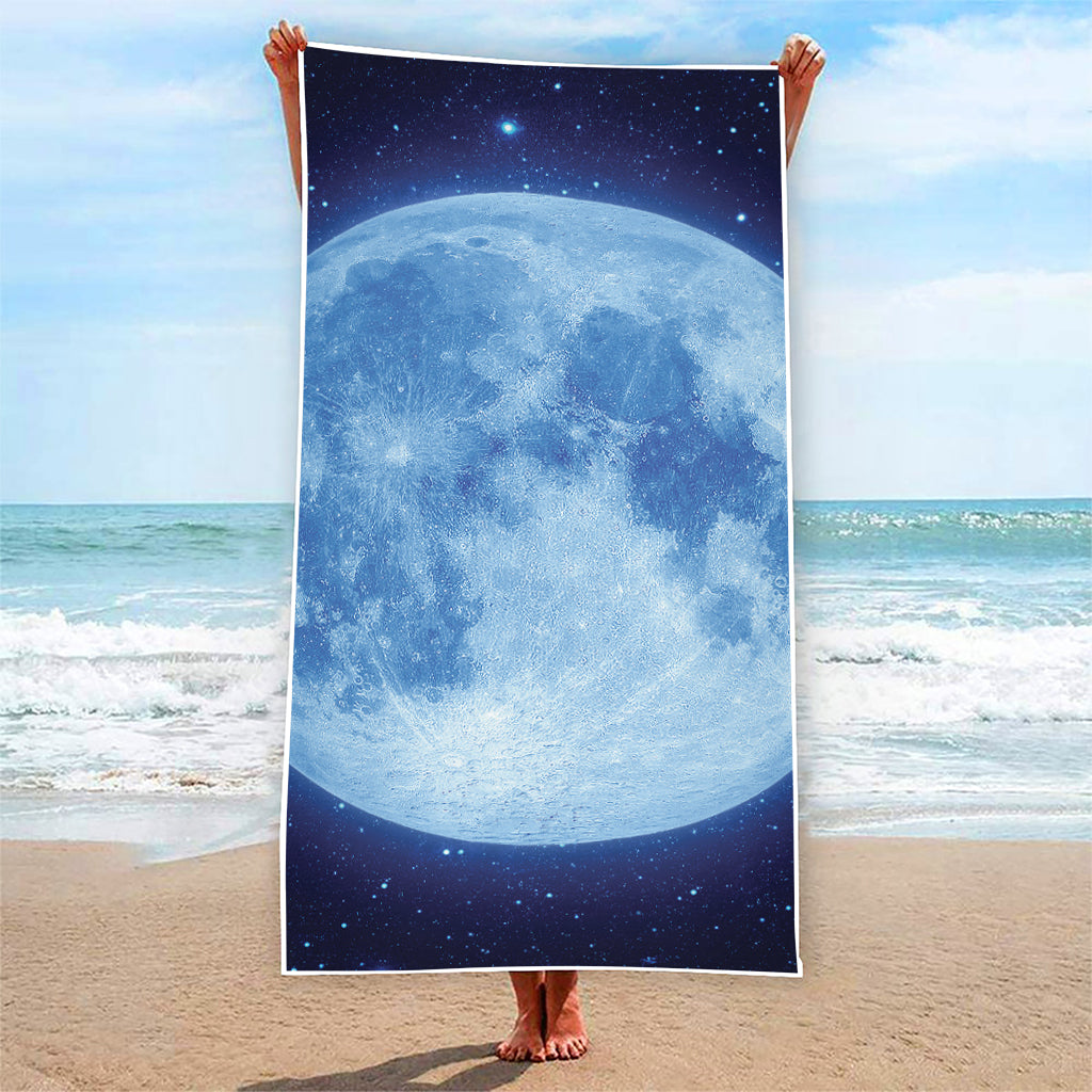 Blue Moon Print Beach Towel