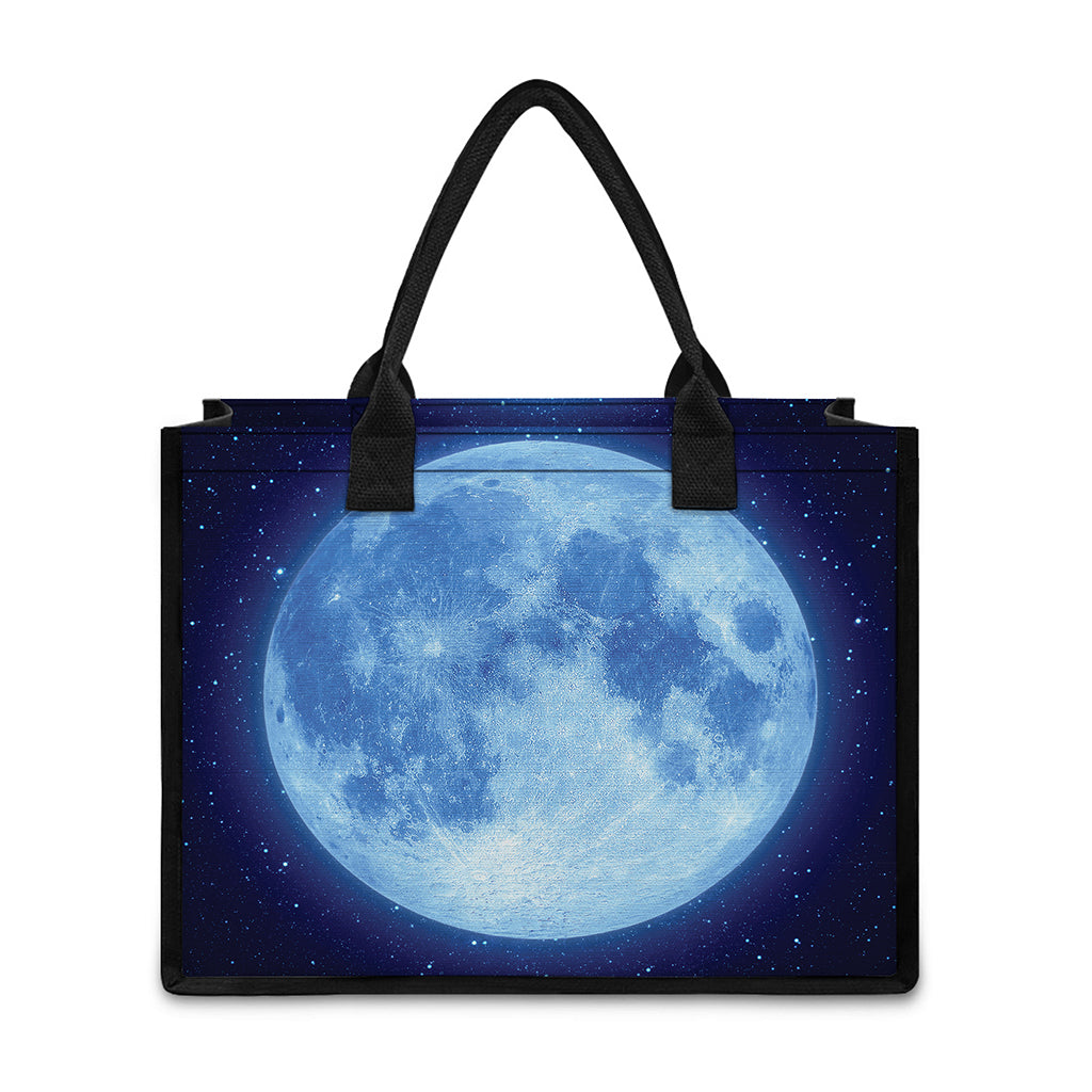 Blue Moon Print Canvas Tote Bag