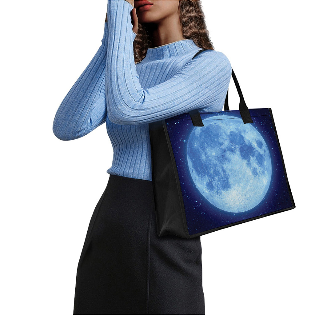 Blue Moon Print Canvas Tote Bag