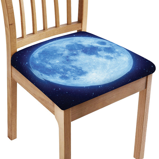 Blue Moon Print Chair Cushion Cover