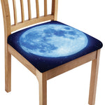 Blue Moon Print Chair Cushion Cover