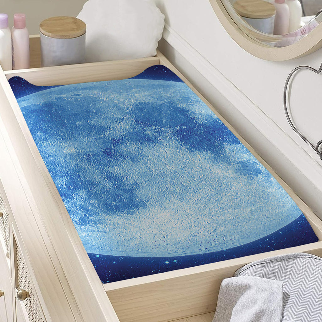 Blue Moon Print Changing Pad Cover