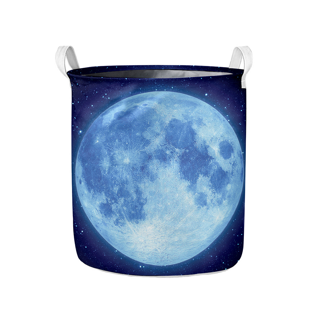 Blue Moon Print Collapsible Laundry Basket