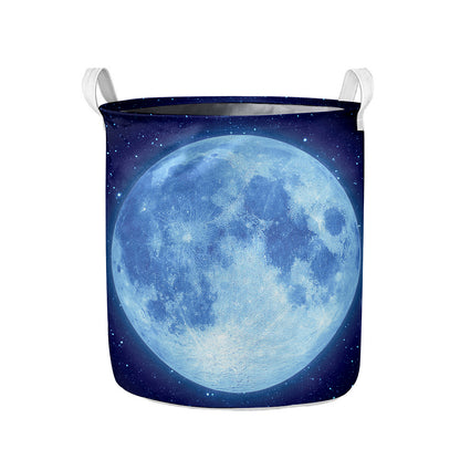 Blue Moon Print Collapsible Laundry Basket