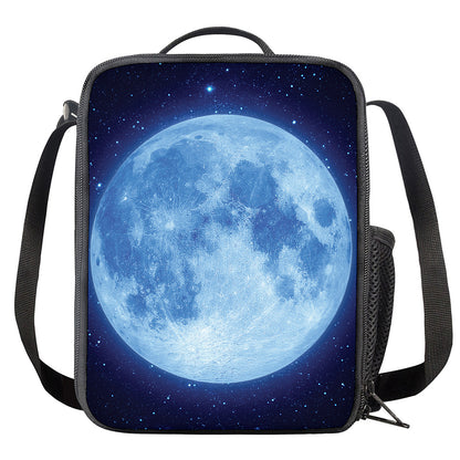 Blue Moon Print Crossbody Lunch Bag