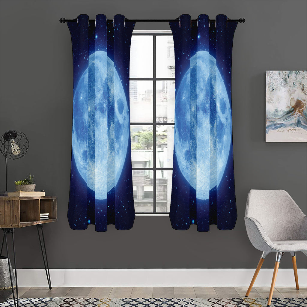 Blue Moon Print Curtain