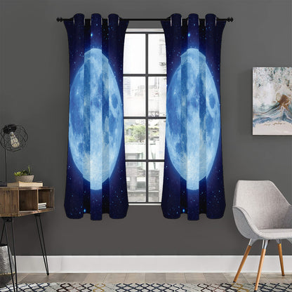 Blue Moon Print Curtain