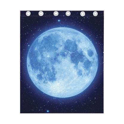 Blue Moon Print Curtain