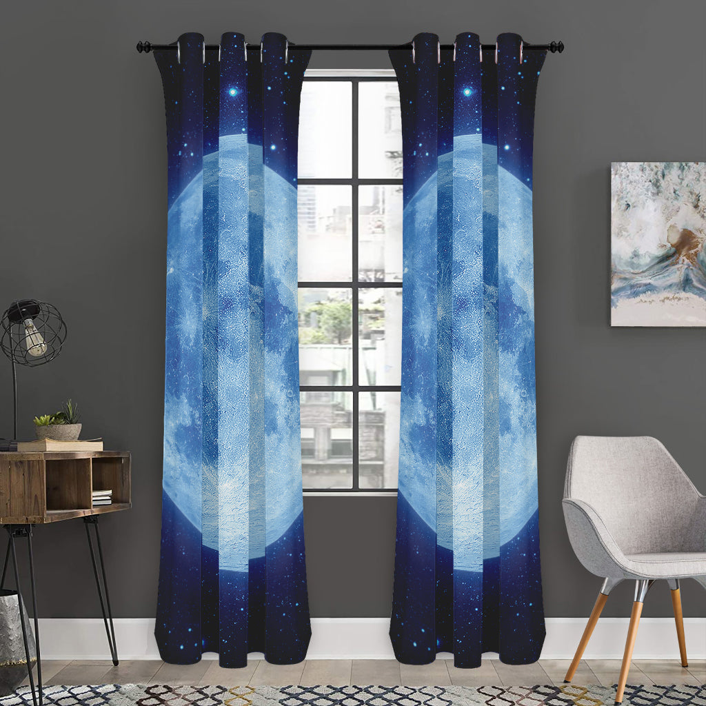 Blue Moon Print Curtain