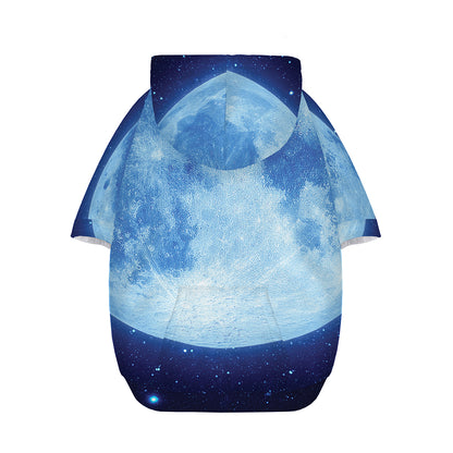 Blue Moon Print Dog Zip Up Hoodie