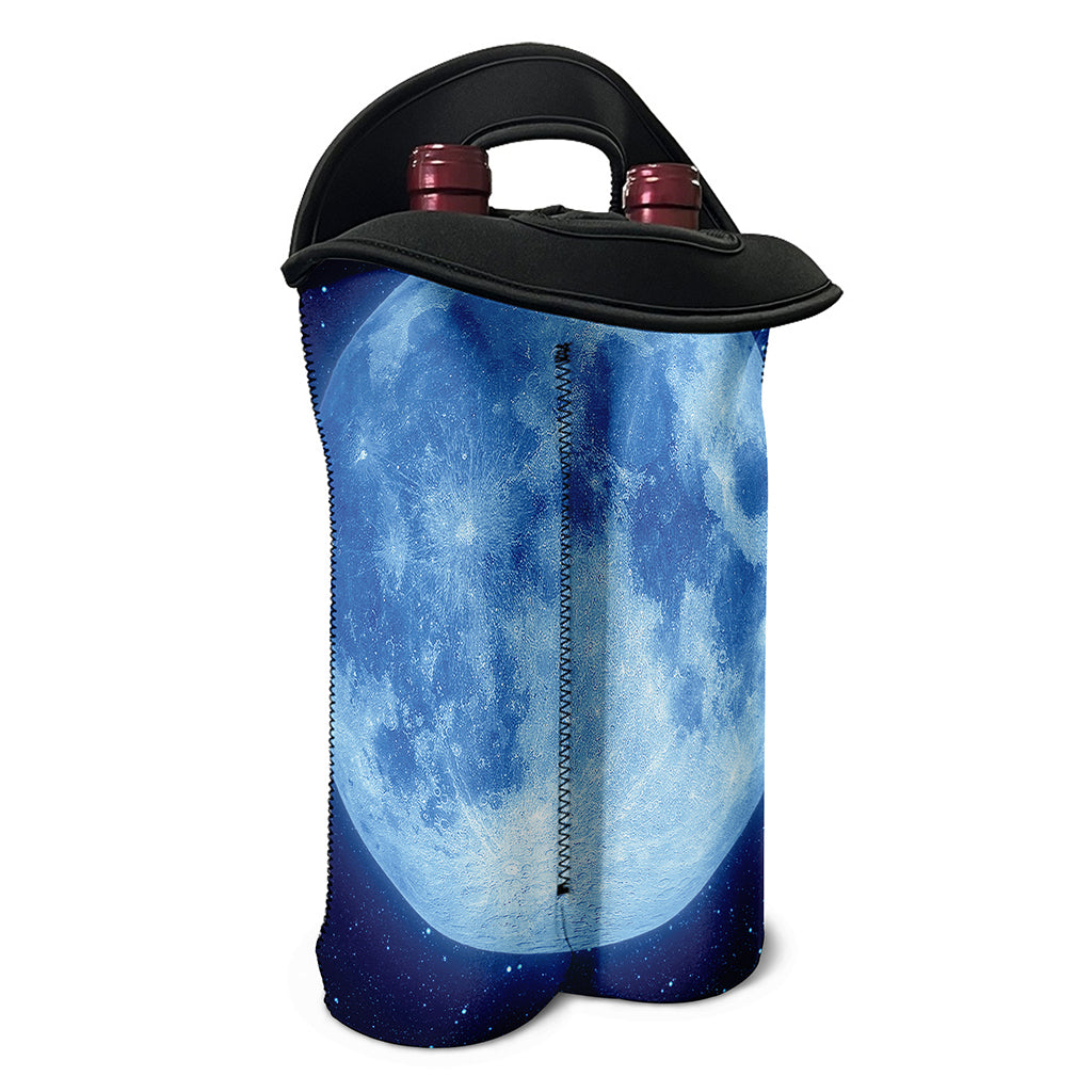 Blue Moon Print Double Neoprene Wine Tote
