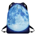 Blue Moon Print Drawstring Backpack