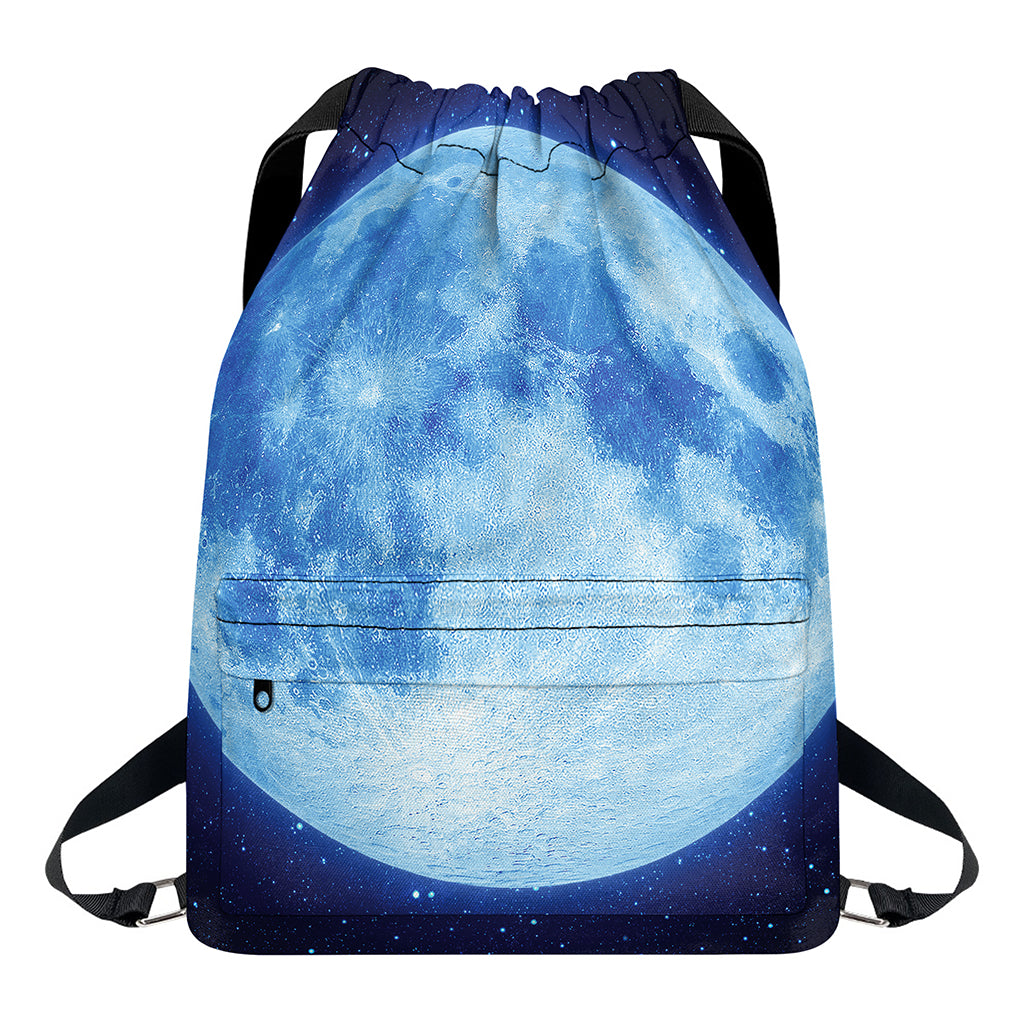 Blue Moon Print Drawstring Backpack