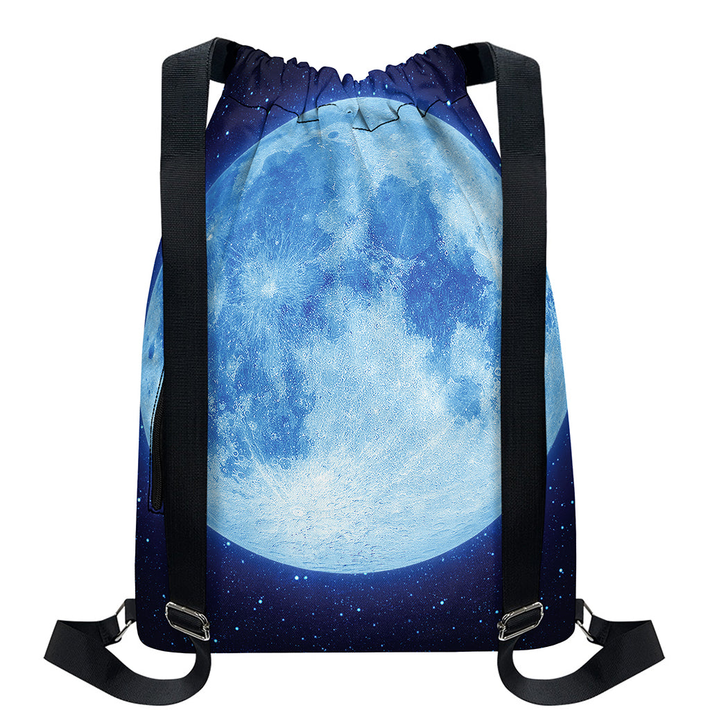 Blue Moon Print Drawstring Backpack