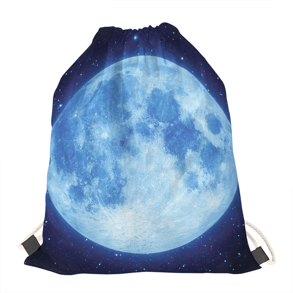 Blue Moon Print Drawstring Bag