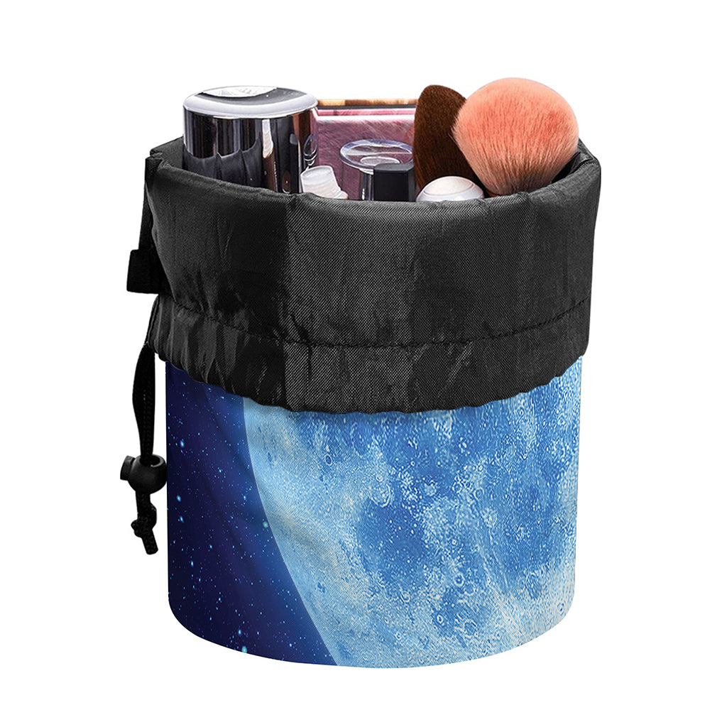 Blue Moon Print Drawstring Makeup Bag