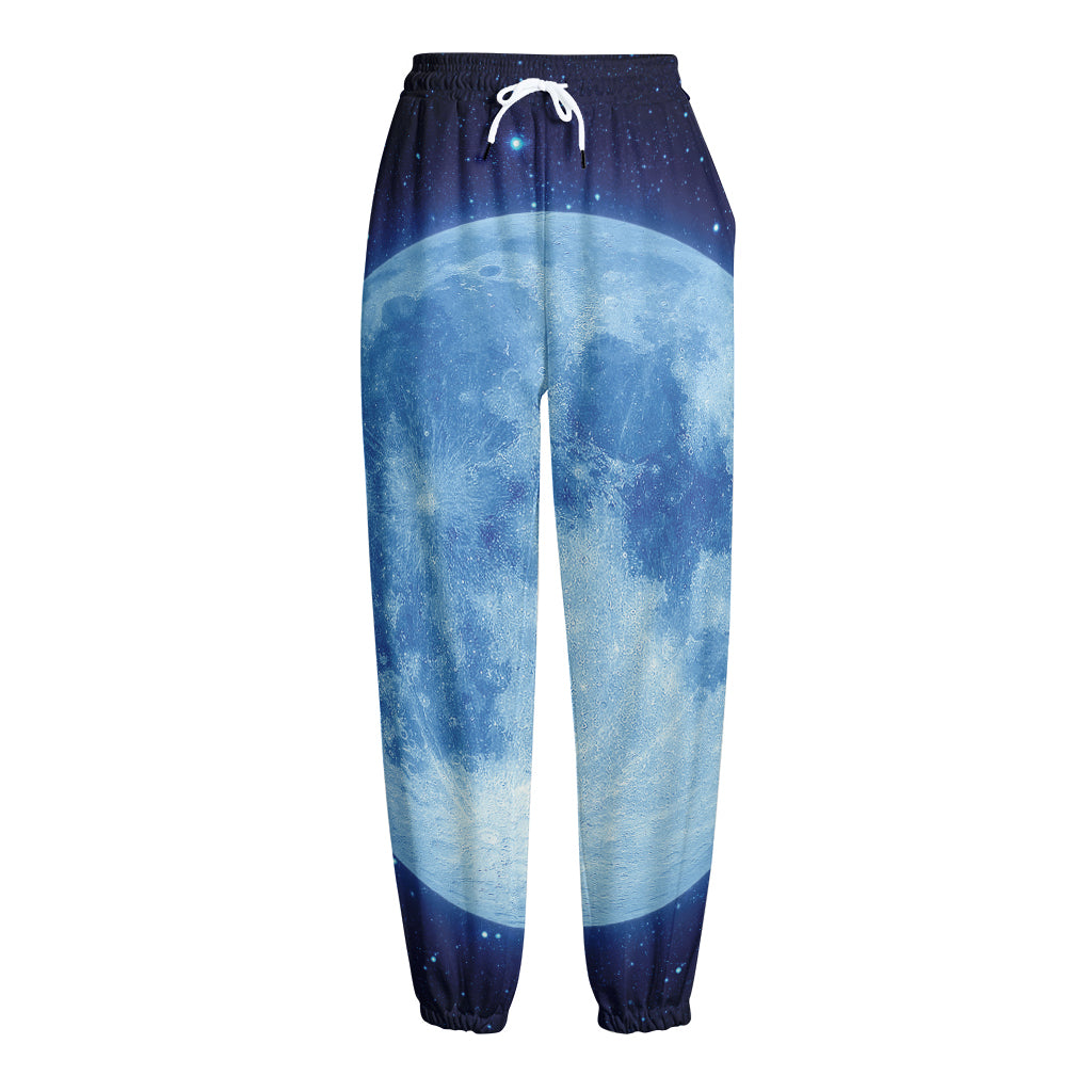 Blue Moon Print Fleece Lined Knit Pants