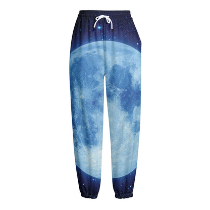 Blue Moon Print Fleece Lined Knit Pants