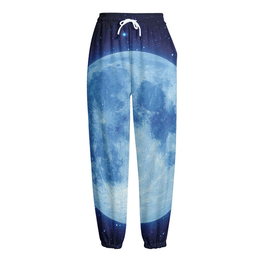 Blue Moon Print Fleece Lined Knit Pants