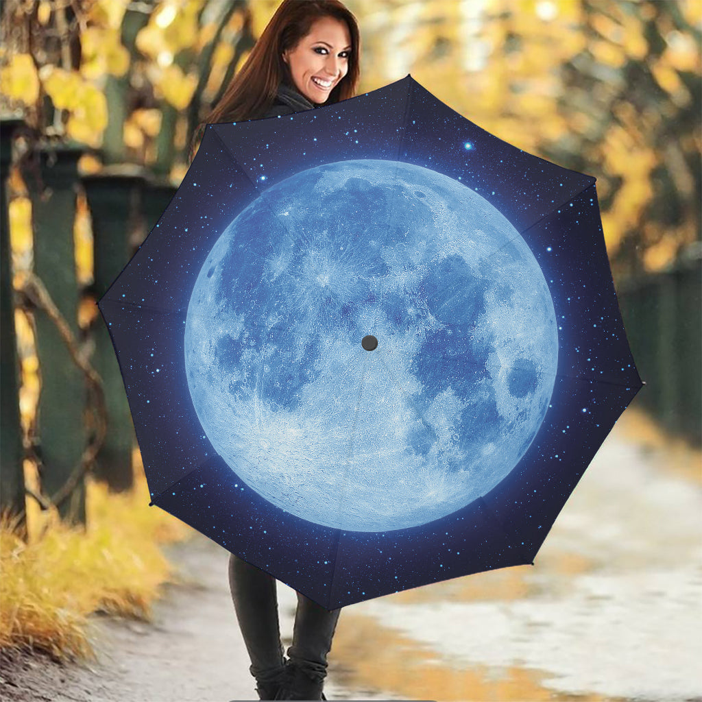 Blue Moon Print Foldable Umbrella