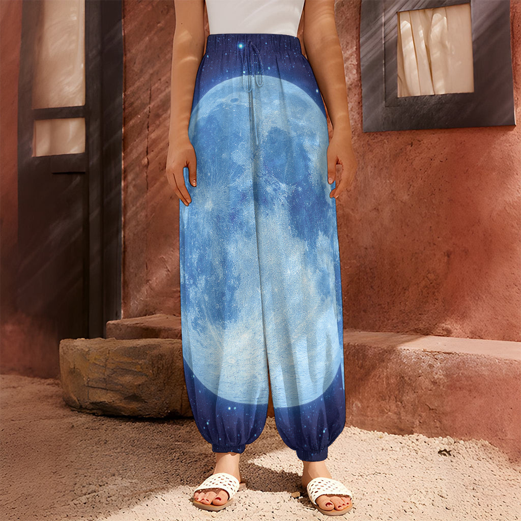 Blue Moon Print Harem Pants