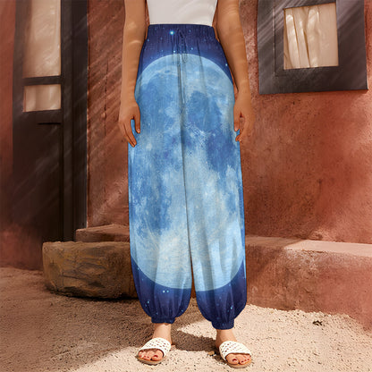 Blue Moon Print Harem Pants