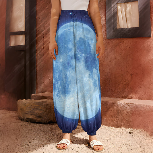 Blue Moon Print Harem Pants