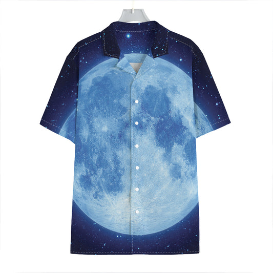 Blue Moon Print Hawaiian Shirt
