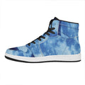 Blue Moon Print High Top Leather Sneakers
