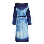 Blue Moon Print Hooded Bathrobe