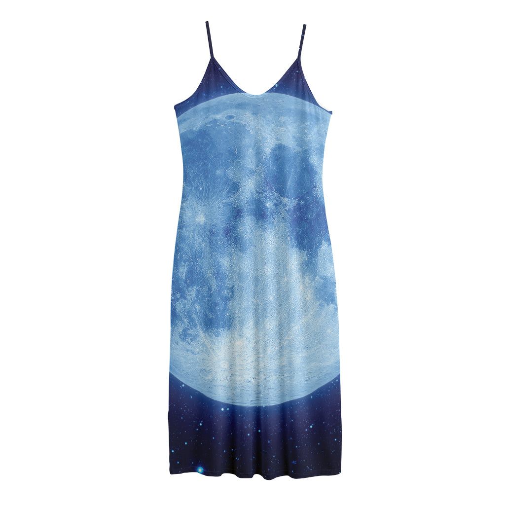 Blue Moon Print Jersey Midi Cami Dress