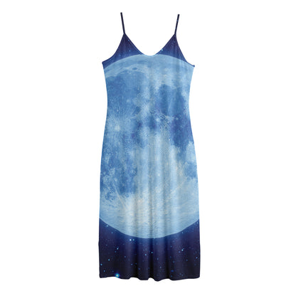 Blue Moon Print Jersey Midi Cami Dress
