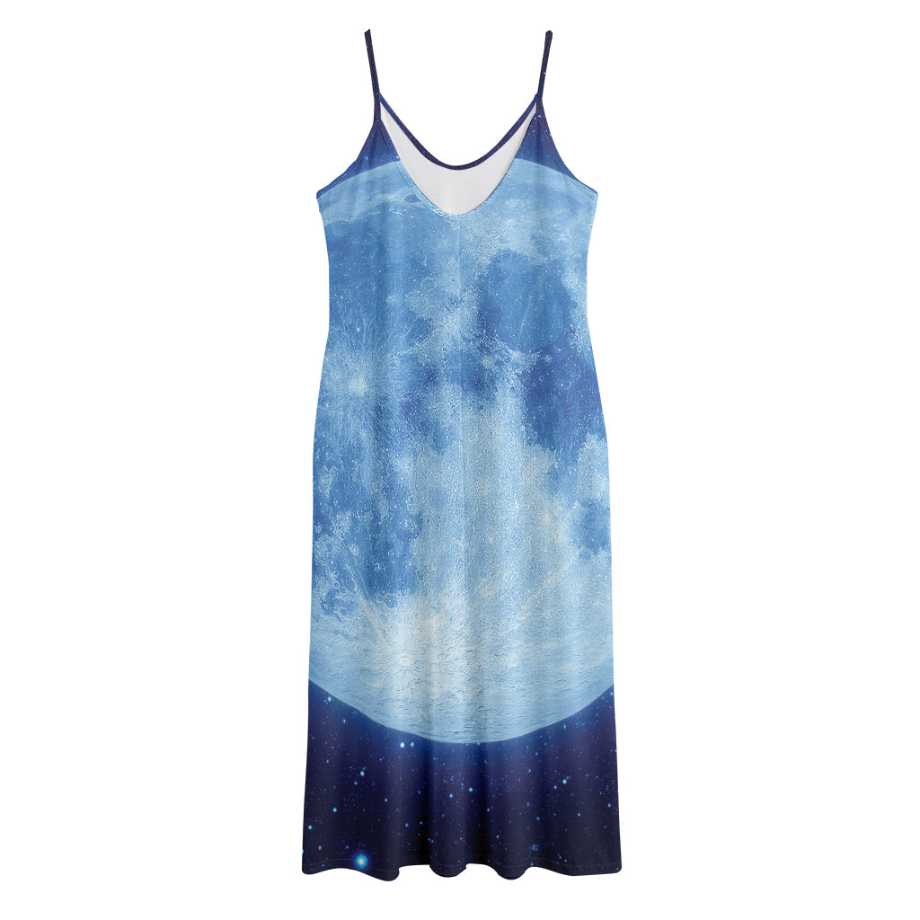 Blue Moon Print Jersey Midi Cami Dress