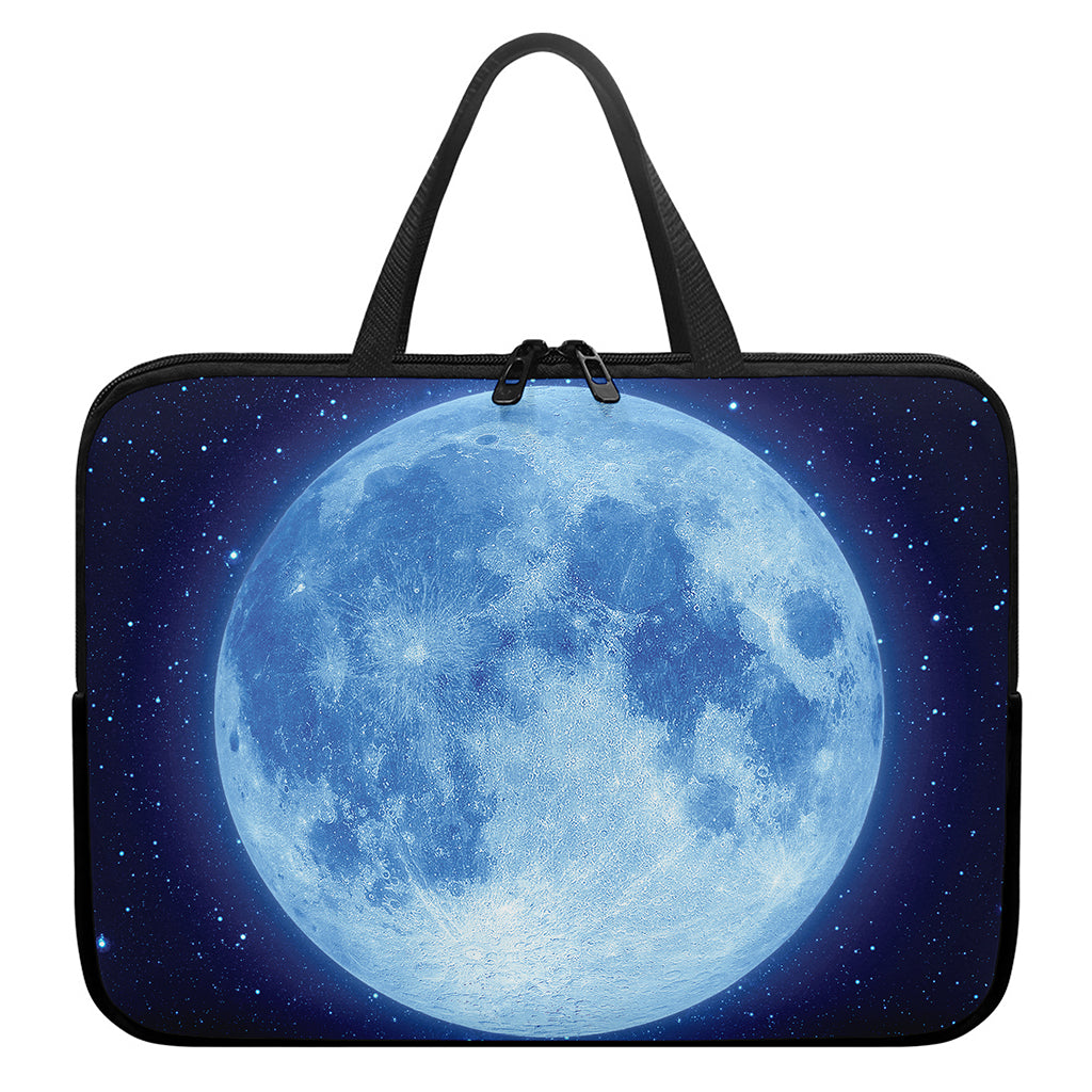 Blue Moon Print Laptop Sleeve With Handle