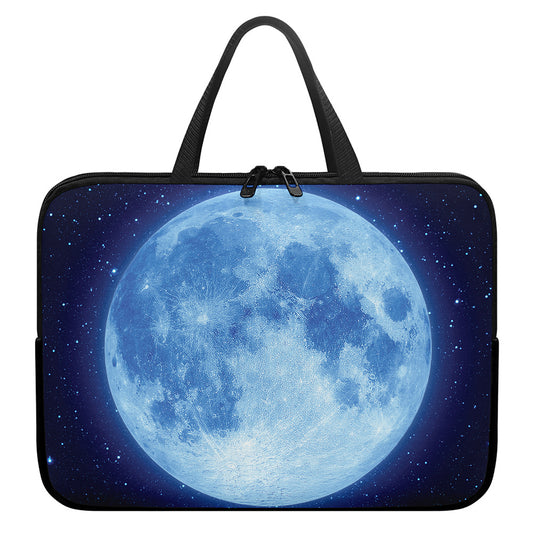 Blue Moon Print Laptop Sleeve With Handle