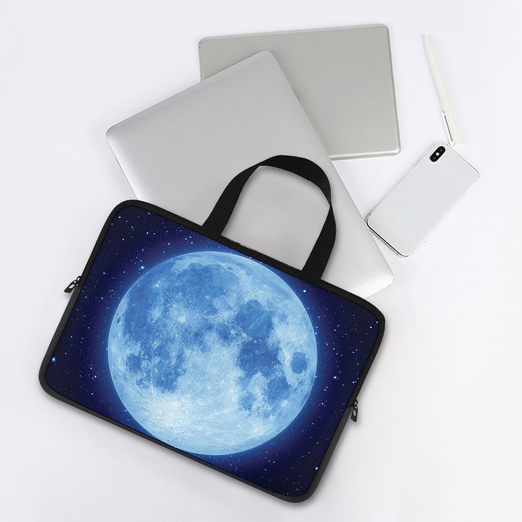 Blue Moon Print Laptop Sleeve With Handle