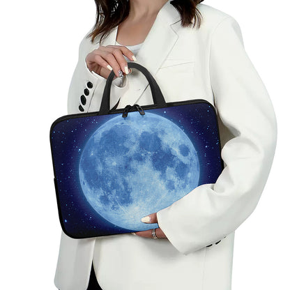 Blue Moon Print Laptop Sleeve With Handle