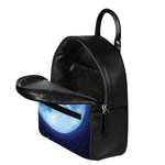 Blue Moon Print Leather Backpack
