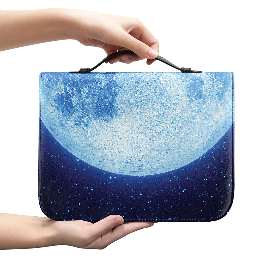Blue Moon Print Leather Bible Cover