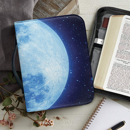 Blue Moon Print Leather Bible Cover