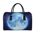 Blue Moon Print Leather Duffel Bag