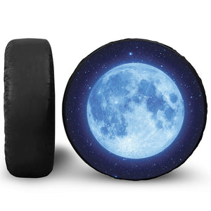 Blue Moon Print Leather Spare Tire Cover