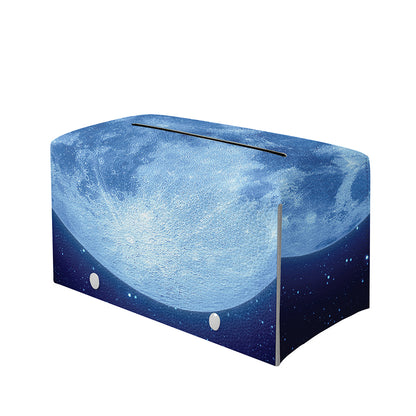 Blue Moon Print Leather Tissue Box Cover