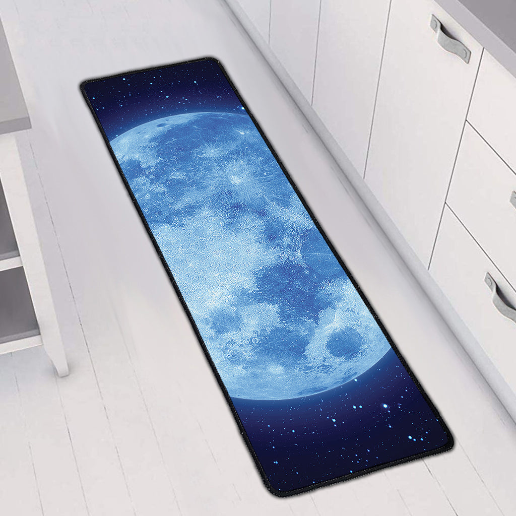 Blue Moon Print Long Kitchen Mat