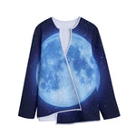 Blue Moon Print Long Sleeve Short Coat