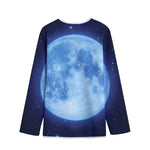 Blue Moon Print Long Sleeve Short Coat