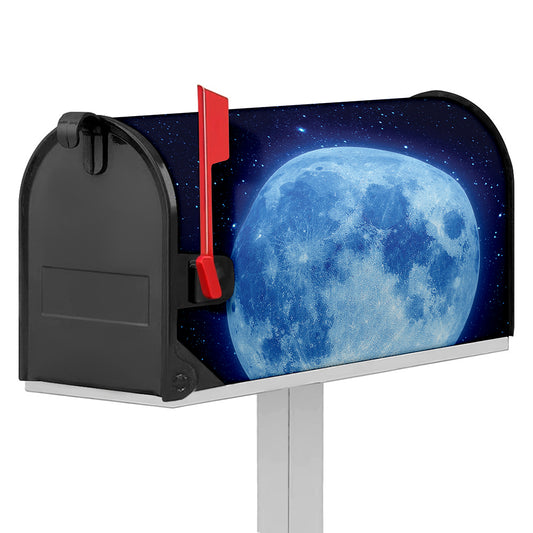 Blue Moon Print Mailbox Cover