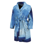 Blue Moon Print Men's Bathrobe
