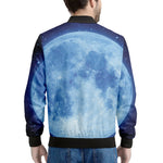 Blue Moon Print Men's Bomber Jacket