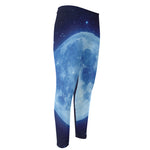Blue Moon Print Men's Compression Pants